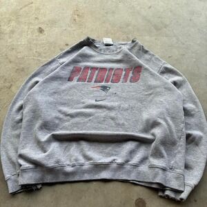 Vintage Y2K super faded and thrashed Nike team center swoosh patriots grail